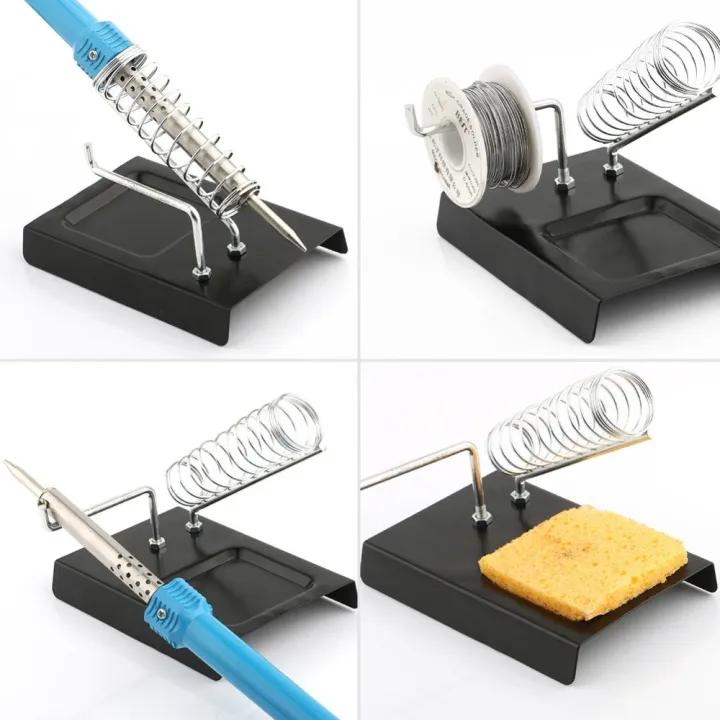 Metal Soldering Iron Stand with Spiral Holder & Base – Compatible with 30W/40W/60W/90W Irons - Bangladesh(BD)